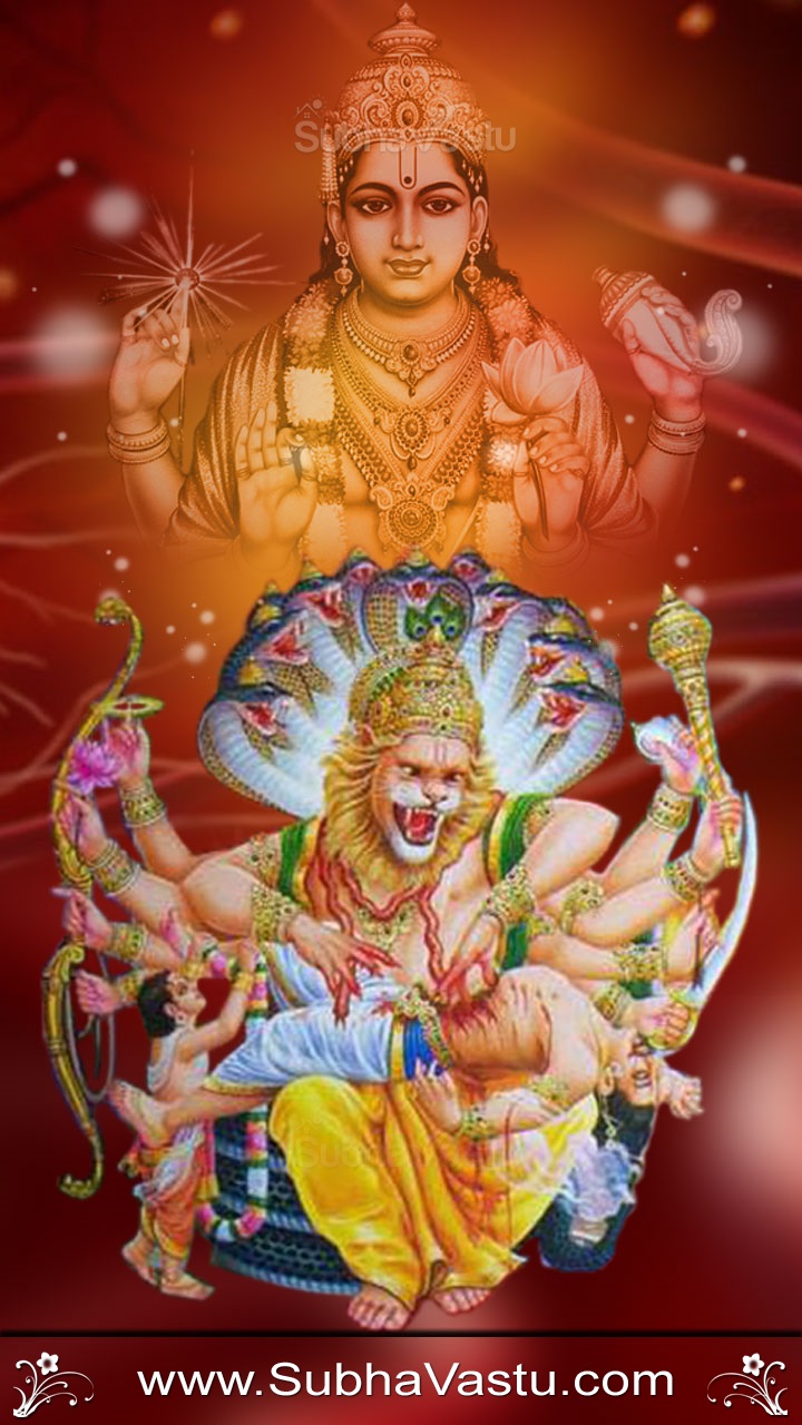 Subhavastu - Spiritual God Desktop Mobile Wallpapers - Category: Narashimha  - Image: Narasimha Mobile Wallpaper_333